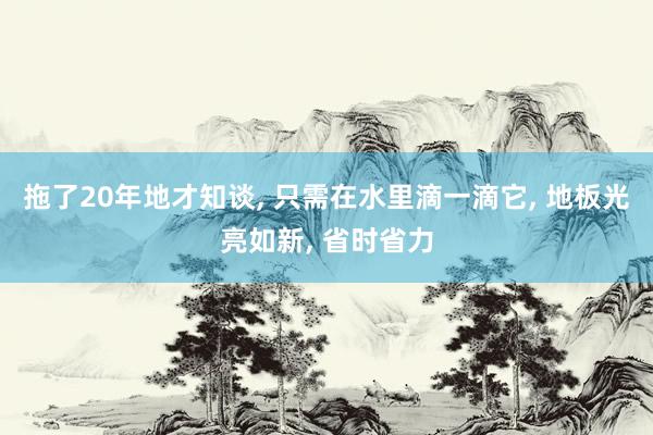 拖了20年地才知谈, 只需在水里滴一滴它, 地板光亮如新, 省时省力