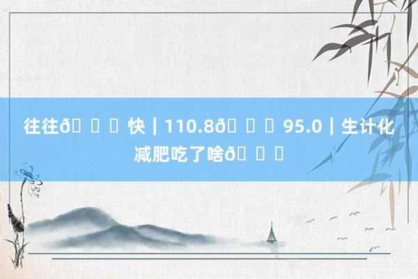 往往𓆞快｜110.8👉95.0｜生计化减肥吃了啥🔄